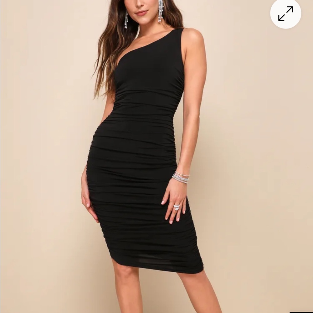 Lulus Black One-Shoulder Dress